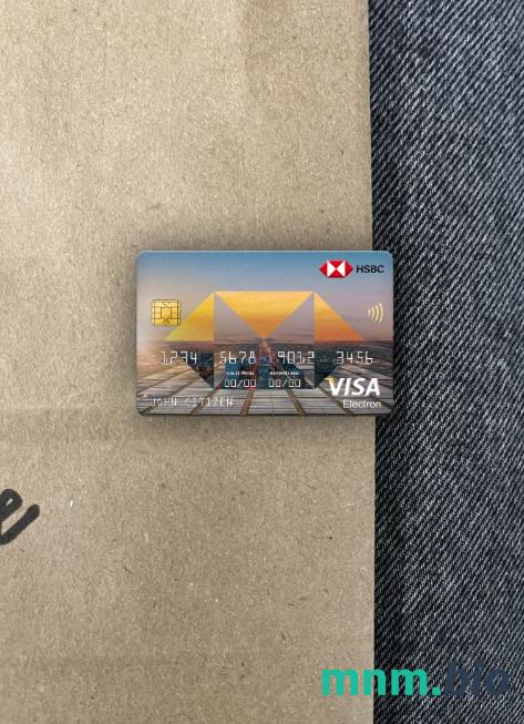 Poland HSBC bank visa karta elektronowa wygląd fotograficzny skan PSD + zdjęcie